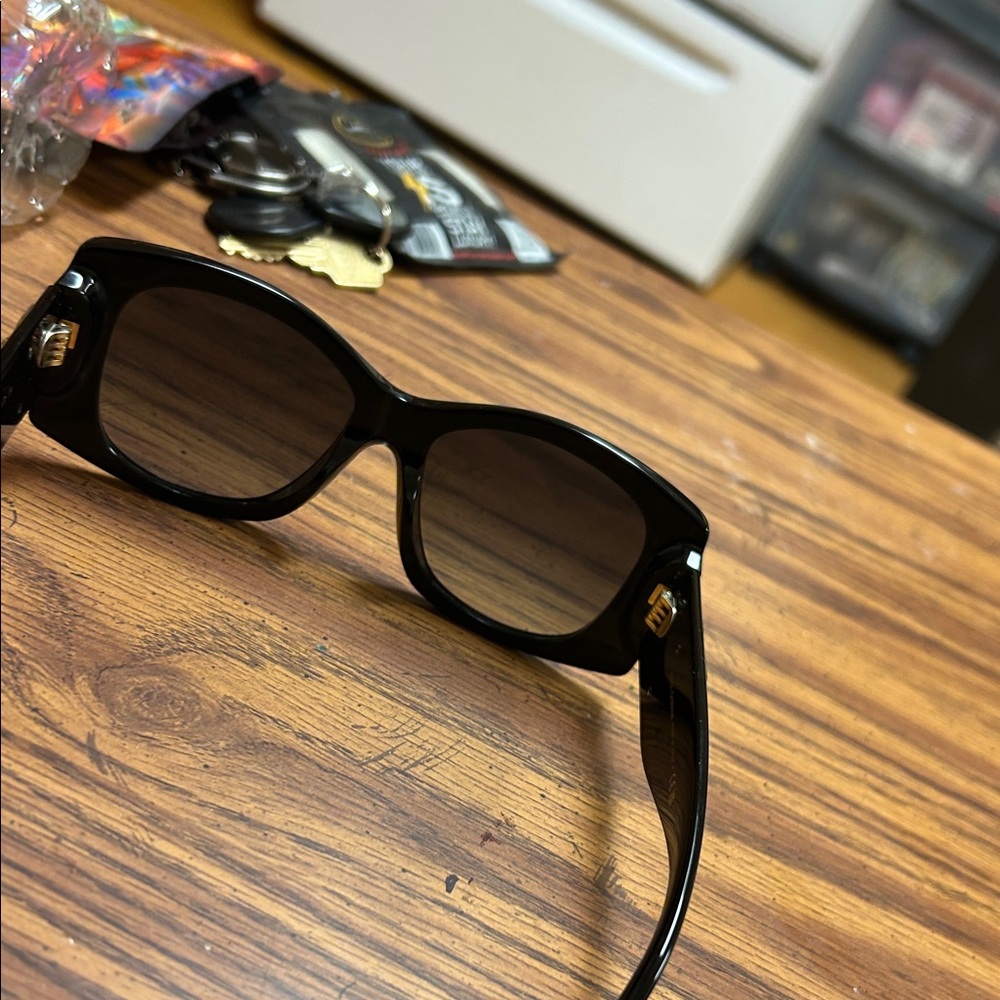 Dolce & Gabbana Black Sunglasses with Gold Accents - Picture 8 of 8